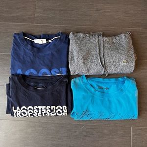 EUC men’s small Lacoste shirts set of 4